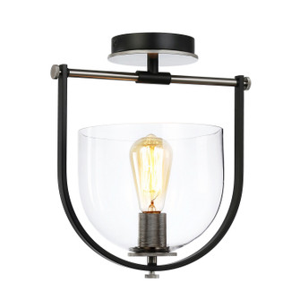 Cheshire One Light Semi-Flush Mount in Black & Nickel (78|AC11743NB)