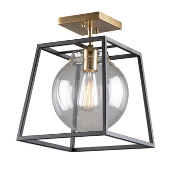 Bridgetown One Light Semi-Flush Mount in Black & Harvest Brass (78|AC11600VB)