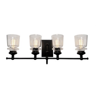 Castara Four Light Wall Mount in Black & Brass (78|AC11594BK)