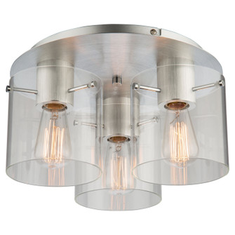Henley Three Light Flush Mount in Brushed Aluminum & Clear Glass (78|AC11524CL)