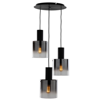 Henley Three Light Chandelier in Satin Black & Smoke Glass (78|AC11523SM)