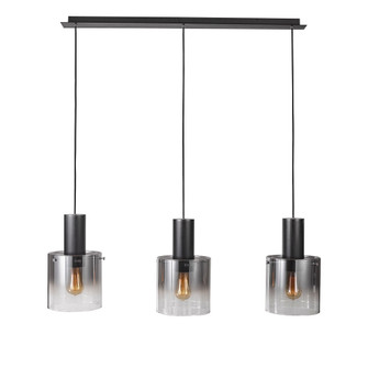 Henley Three Light Island Pendant in Satin Black & Smoke Glass (78|AC11522SM)