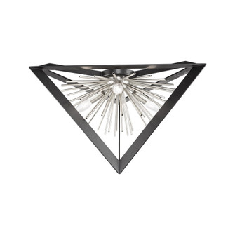 Sunburst Three Light Flush Mount in Matte Black & Chrome (78|AC11442CH)