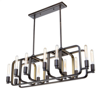 Marlborough 12 Light Island Pendant in Oil Rubbed Bronze & Gold Leaf (78|AC11081)