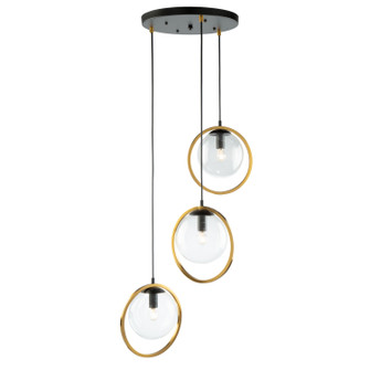 Lugano One Light Pendant in Black & Vintage Brass (78|AC10893VB)