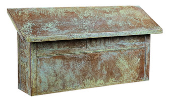 Mission Mail Box Horizontal in Verdigris Patina (37|MMBLVP)