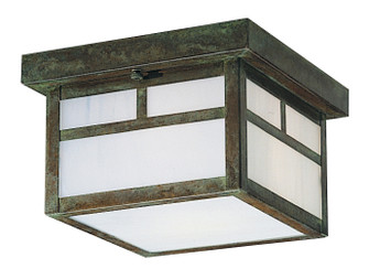 Mission Two Light Flush Mount in Antique Brass (37|MCM8TWOAB)