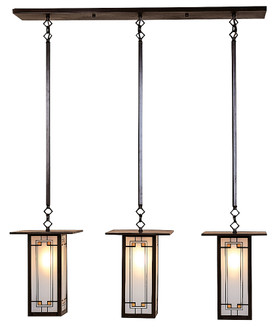 Franklin Three Light Chandelier in Satin Black (37|FICH9L3YBK)