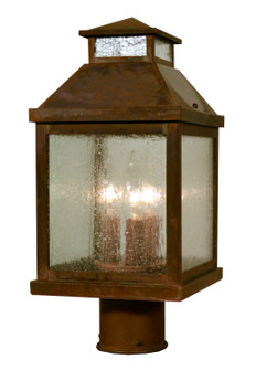 Canterbury Three Light Post Mount in Rustic Brown (37|CAP7FRB)