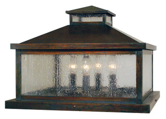 Canterbury Four Light Column Mount in Rustic Brown (37|CAC19OFRB)