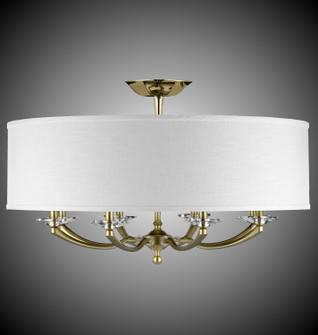 Kensington Eight Light Flush Mount in Pewter w/Polished Nickel Accents (183|FM543737G38GSTGL)