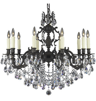 Rosetta Ten Light Chandelier in Aged Bronze satin (183|CH9578A13SST)