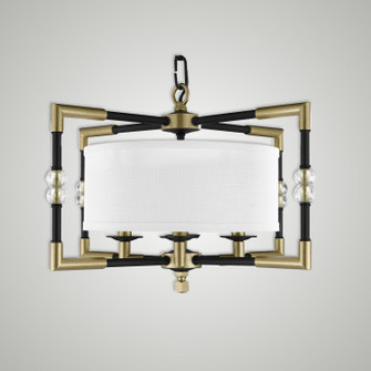 Magro Four Light Chandelier in Pewter w/Polished Nickel Accents (183|CH370237G38GSTHL)