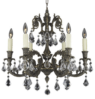 Finisterra Six Light Chandelier in Antique White Glossy (183|CH2002OLN04GST)