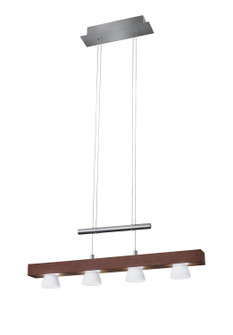 Burlington LED Light Pendant in Walnut Wood w/Brushed Steel Hardware (262|309715)