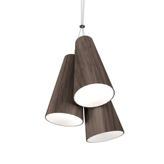 Conical Three Light Pendant in American Walnut (486|123418)