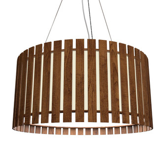 Slatted LED Pendant in Imbuia (486|1095LED06)