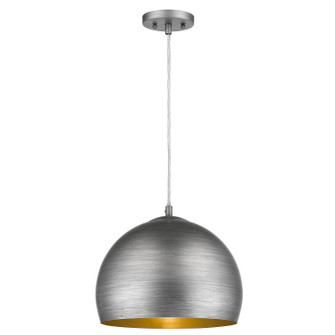 Latitude One Light Pendant in Hand Painted Weathered Pewter W/ Gold Interior (106|TP726766)