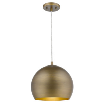 Latitude One Light Pendant in Hand Painted Antique Gold W/ Gold Interior (106|TP726576)