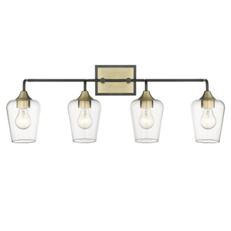 Gladys Four Light Vanity in Antique Brass and Black (106|IN40083BK)