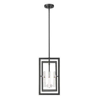 Milbank Four Light Pendant in Black with White Candle Sleeves (106|IN20020BK)