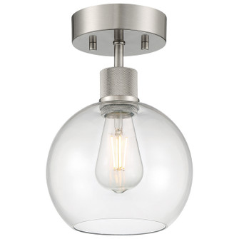 Port Nine Burgundy LED Semi Flush Mount in Brushed Steel (18|63148LEDDLPBSCLR)