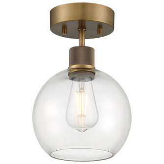 Port Nine Burgundy LED Semi Flush Mount in Antique Brushed Brass (18|63148LEDDLPABBCLR)