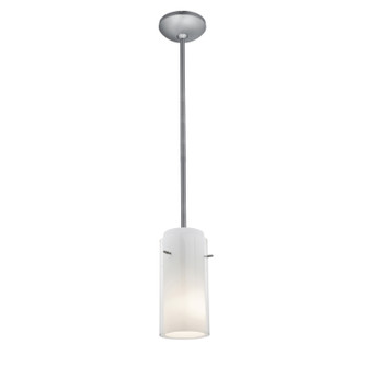 Glass'n Glass Cylinder LED Pendant in Brushed Steel (18|280333RBSCLOP)