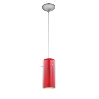 Glass'n Glass Cylinder LED Pendant in Brushed Steel (18|280333CBSCLRD)