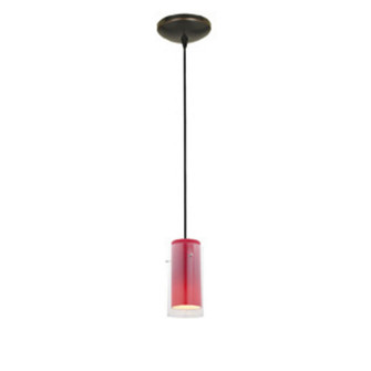 Glass'n Glass Cylinder One Light Pendant in Oil Rubbed Bronze (18|280331CORBCLRD)
