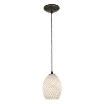 Brandy FireBird One Light Pendant in Oil Rubbed Bronze (18|280231CORBWHTFB)