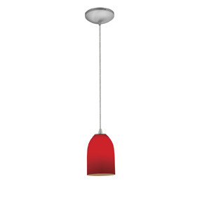 Champagne One Light Pendant in Brushed Steel (18|280121CBSRED)