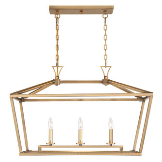 Townsend Three Light Linear Chandelier in Warm Brass (51|14233322)