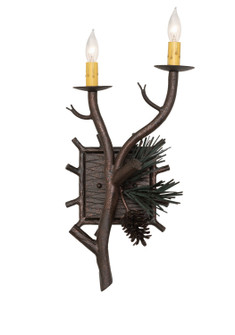 Pinewood Two Light Wall Sconce in Rust Copper & Olive Green (57|259429)