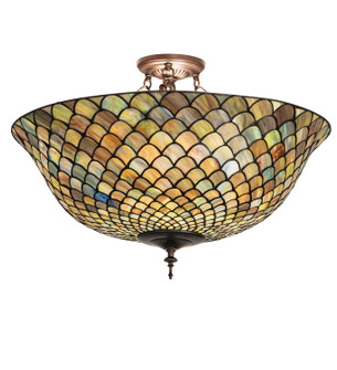 Tiffany Fishscale Three Light Flush Mount in Mahogany Bronze (57|256191)