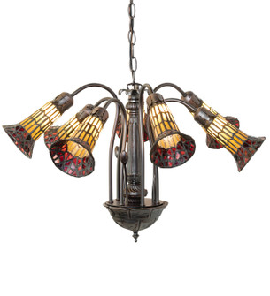 Stained Glass Pond Lily 12 Light Chandelier in Mahogany Bronze (57|251574)