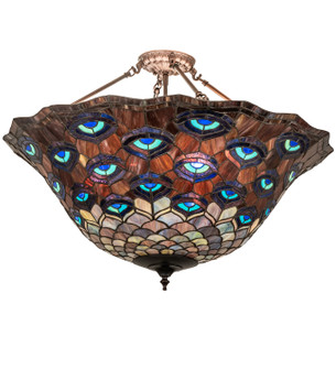 Tiffany Peacock Feather 28'' Pendant in Mahogany Bronze (57|245664)
