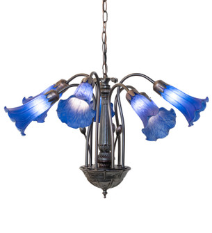 Blue Seven Light Chandelier in Mahogany Bronze (57|11629)