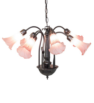 Pink Seven Light Chandelier in Mahogany Bronze (57|11596)
