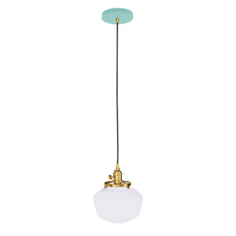 Uno One Light Pendant in Sea Green w/Brushed Brass (518|PEB4134891C16)