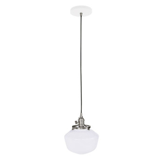 Uno One Light Pendant in White w/Brushed Nickel (518|PEB4134496C16)
