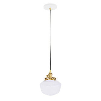 Uno One Light Pendant in White w/Brushed Brass (518|PEB4134491C25)