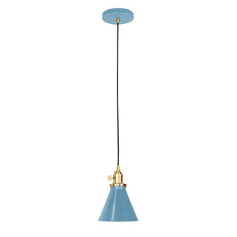 Uno One Light Pendant in Light Blue w/Brushed Brass (518|PEB4055491C25)