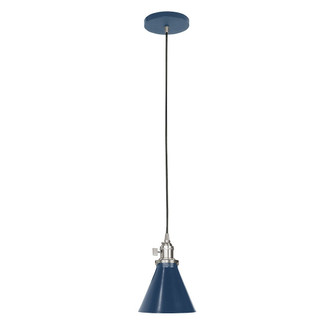Uno One Light Pendant in Navy w/Brushed Nickel (518|PEB4055096C25)