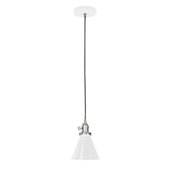 Uno One Light Pendant in White w/Brushed Nickel (518|PEB4054496C26)