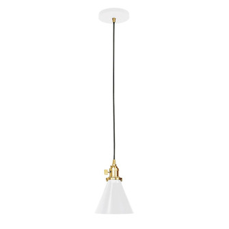 Uno One Light Pendant in White w/Brushed Brass (518|PEB4054491C16)