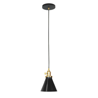 Uno One Light Pendant in Black w/Brushed Brass (518|PEB4054191C16)