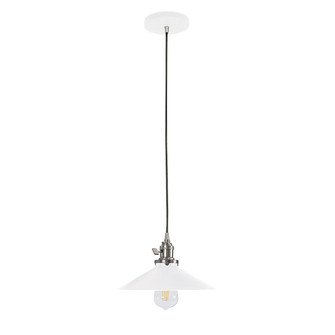 Uno One Light Pendant in White w/Brushed Nickel (518|PEB4044496C26)