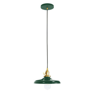 Uno One Light Pendant in Forest Green w/Brushed Brass (518|PEB4014291C16)
