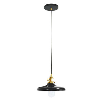 Uno One Light Pendant in Black w/Brushed Brass (518|PEB4014191C26)